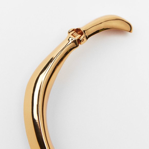 ZARA POINTED‎ RIGID METAL GOLD CHOKER COCKTAIL STAITMENT NECKLACE - Picture 4 of 4